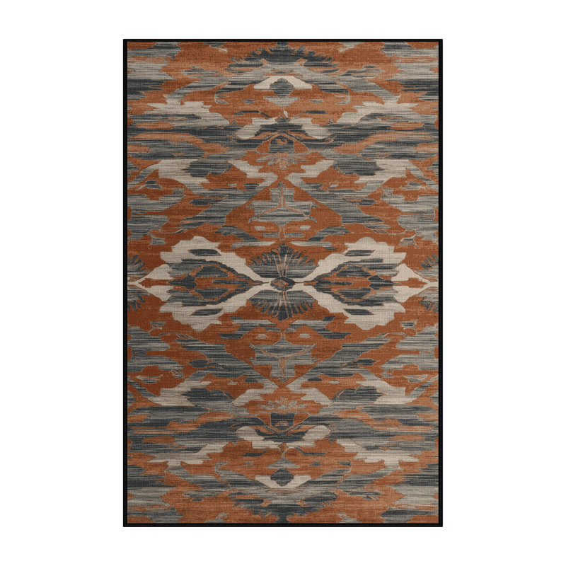 Machine Washable Turkish Brown Area Rug, Rectangle 8' x 12'
