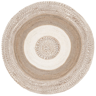 Natural Fiber Handwoven Jute Geometric Rug