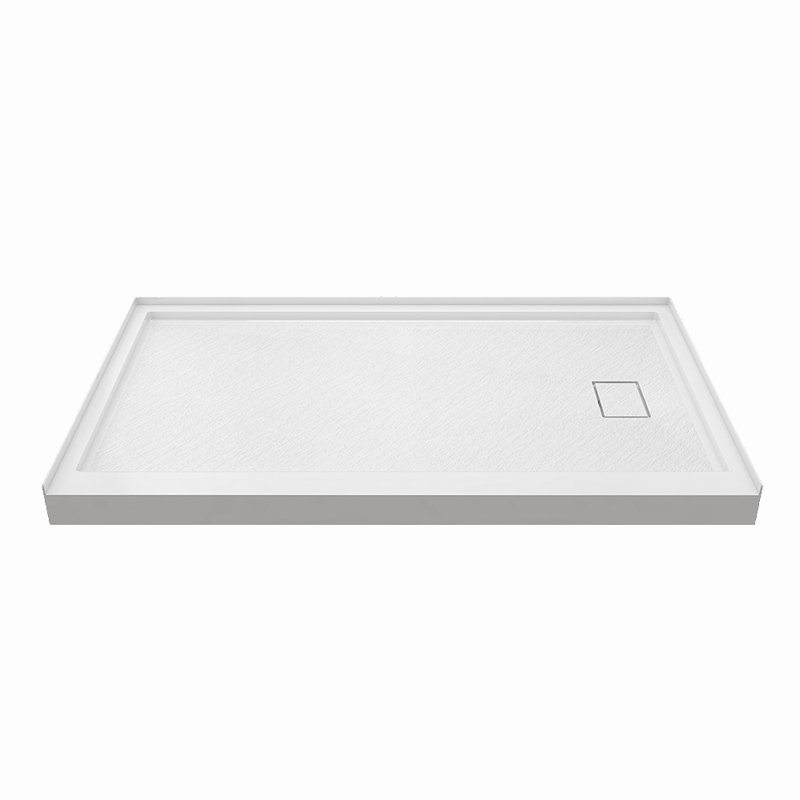 48 in. L x 36 in. Solid Surface Single Threshold Shower Base, Anti-slip SMC Shower Pan, Right Drain, Right
