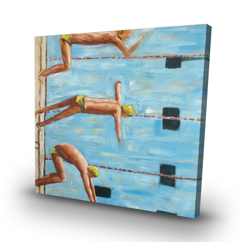 Swimmers - 32"x32" art on canvas