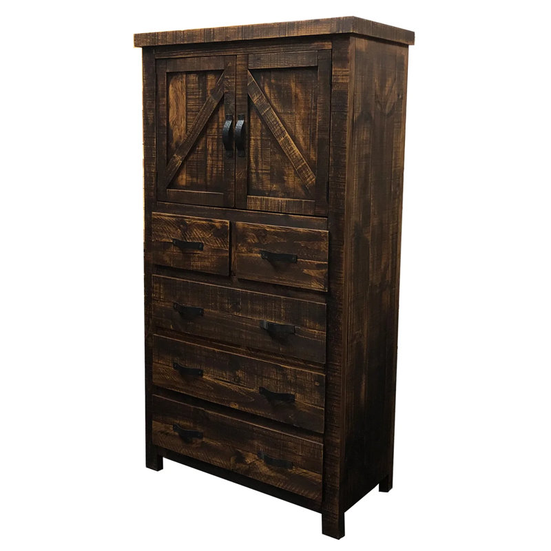Devdaksh Solid Wood 40'' W 5 - Drawer Dresser