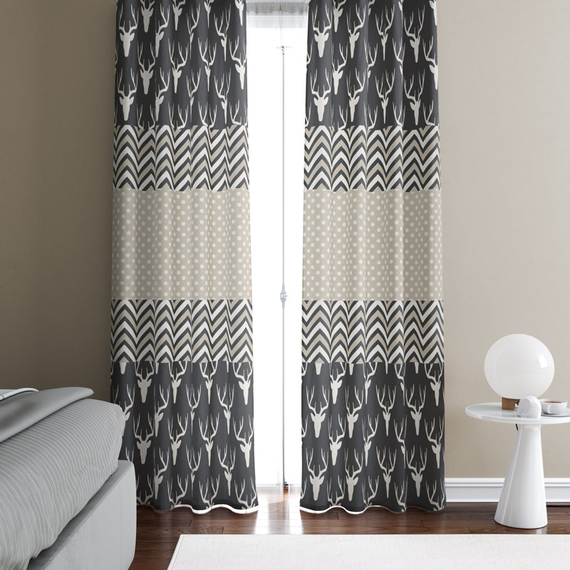 Panneaux de rideaux semi-transparents, Gris / blanc, l 20 po x L 61 po