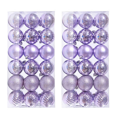 72 pièces de décoration de Noël en forme de boule de Noël suspendue 4 cm
