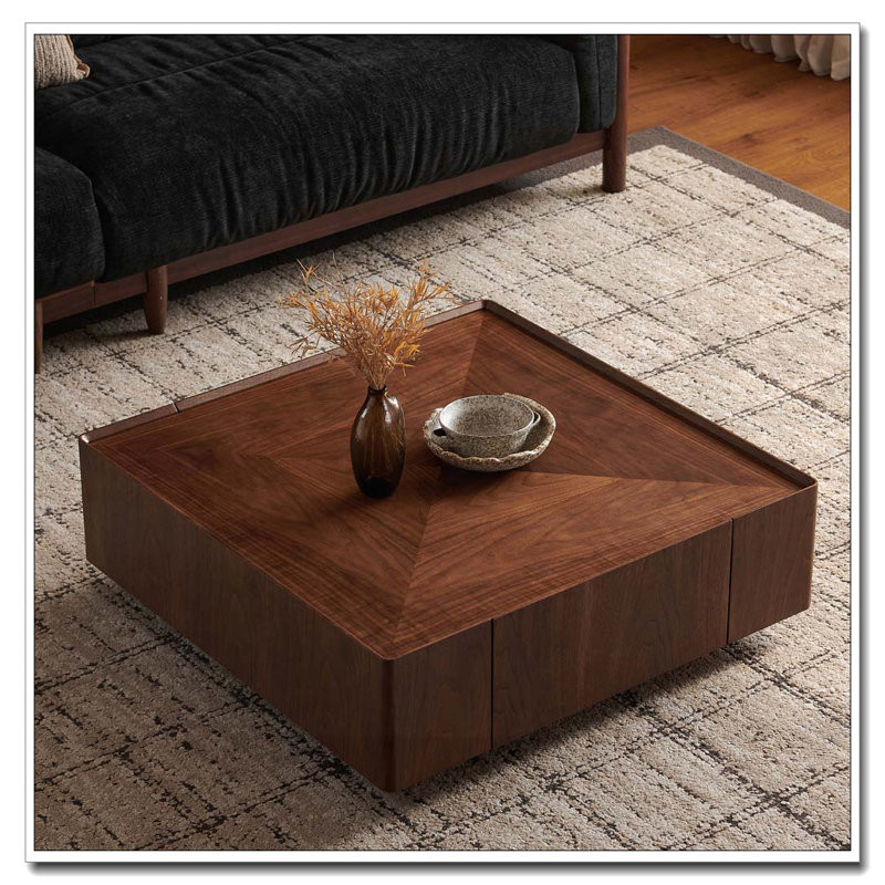 Table basse en noyer, 35.4-inch-square