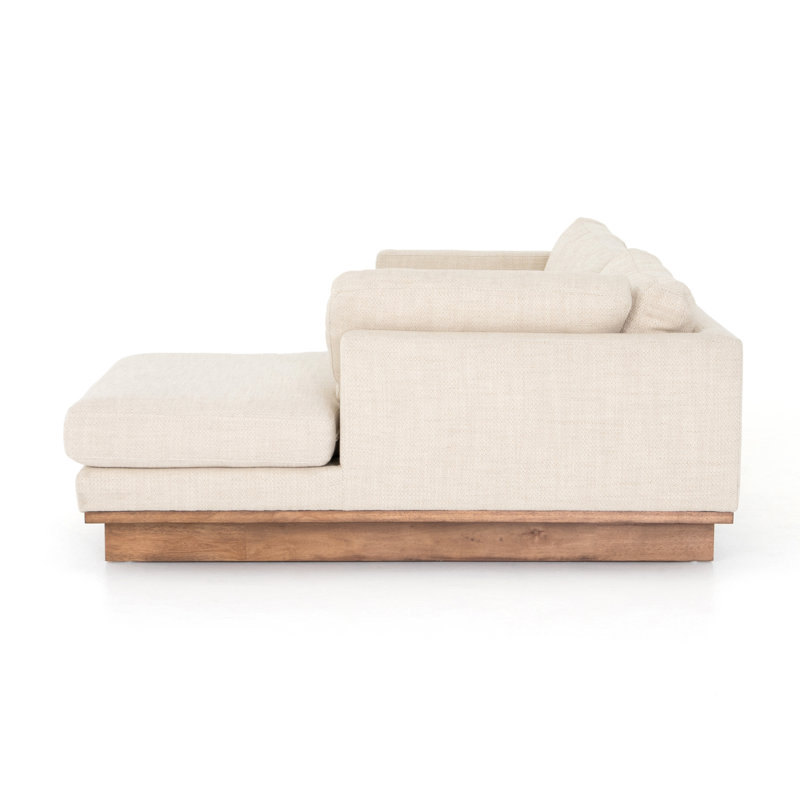 Everly Chaise Sectional, Right Hand Facing, 32" H x 125" W x 70" D, Irving Taupe Polyester Blend