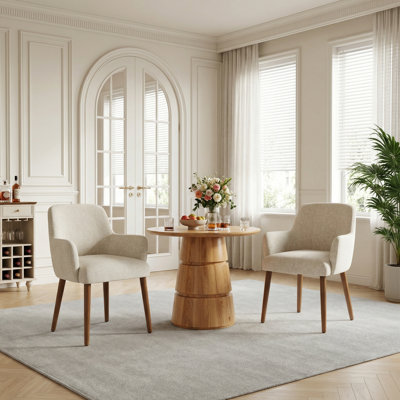 Chaise d'appoint rembourrée en bois massif avec accoudoirs