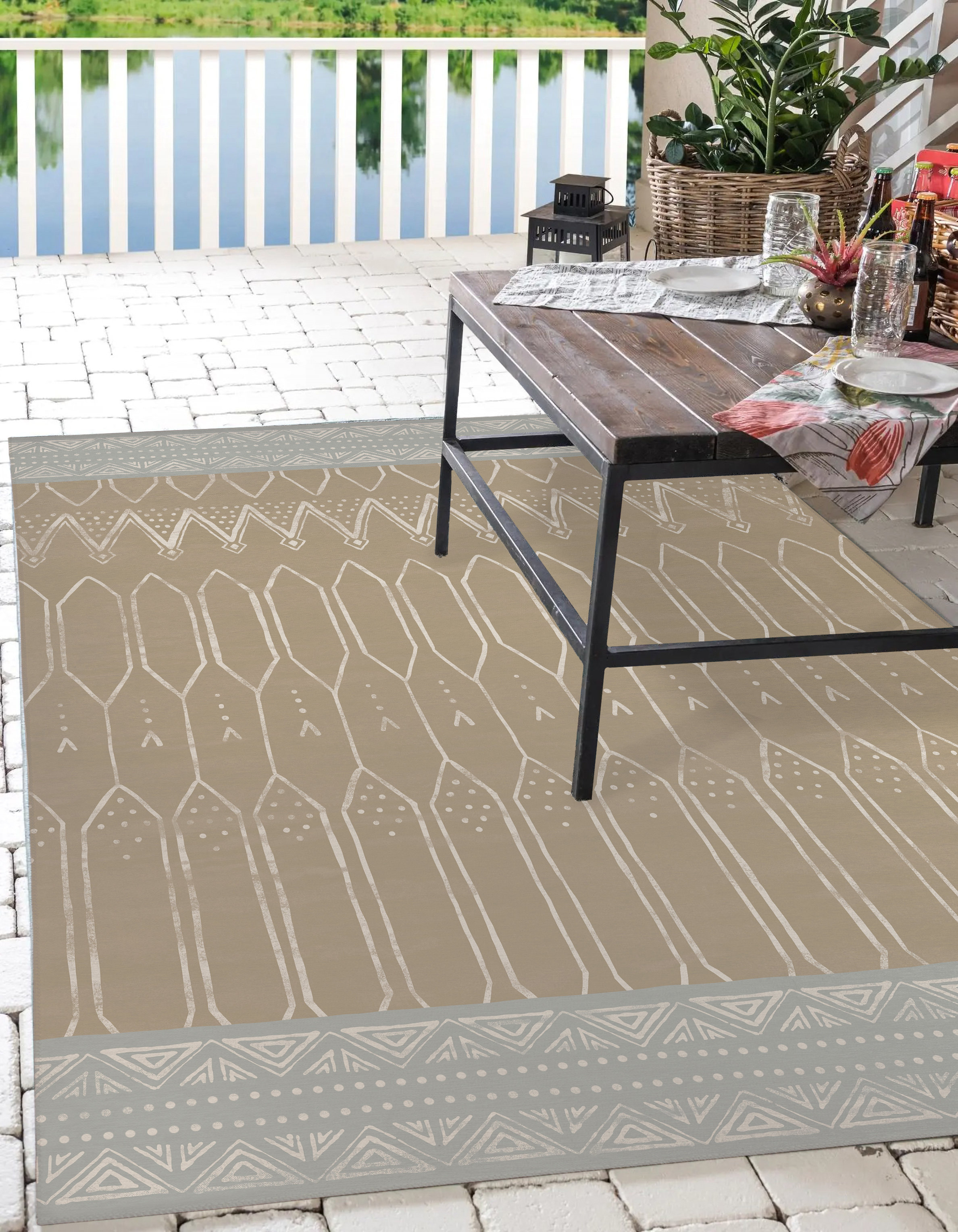 Dakota Fields Charmian Tan Indoor/Outdoor Rug - Wayfair Canada