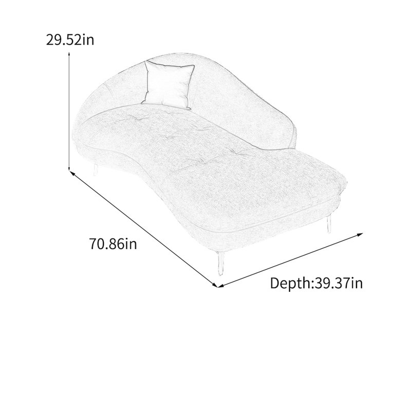 Éponge ergonomique et fauteuil inclinable en bois massif, Face à la gauche, Chenille brun clair