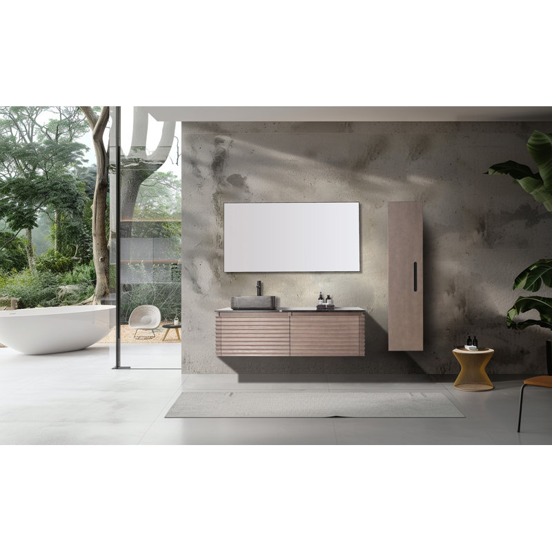 Boler 13" Wall Mounted Side Cabinet, Chestnut Oak