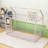 Twin Metal House Bed With Roof And Guardrails-631902915