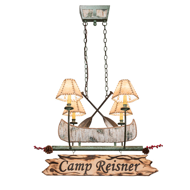 Lustre personnalisé 4 lumières Canoe