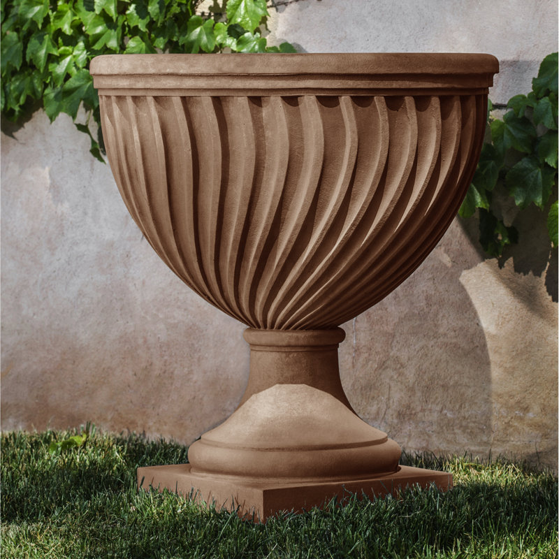 Pot de fleurs pour urne Quadrille, Pierre brune