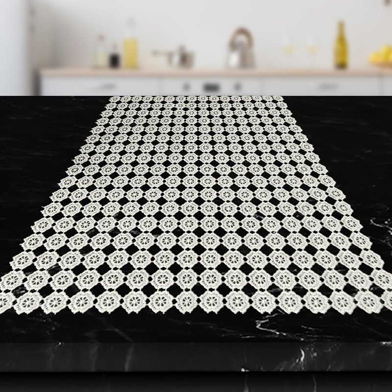 Chemin de table - écru - confort élégant, broderie, crochet de luxe, foulard de commode, intérieur / extérieur, chemin de table de cuisine / salle à manger