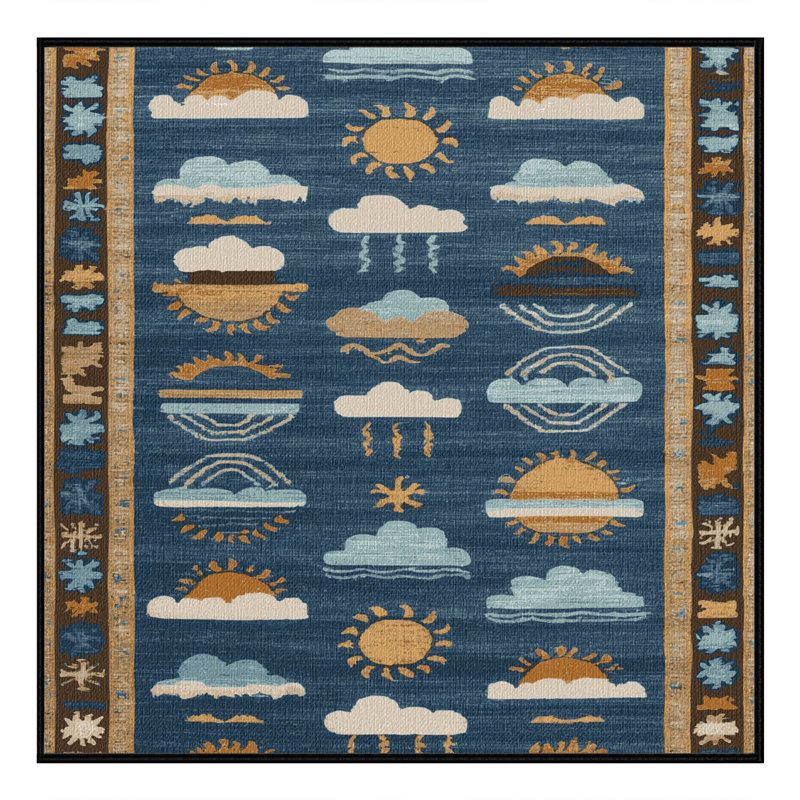 Washable Marine Weather Plus Coastal Area Rug, Square 3'