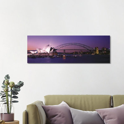 Opera House Harbour Bridge Sydney Australia - Wrapped Canvas Panoramic Print