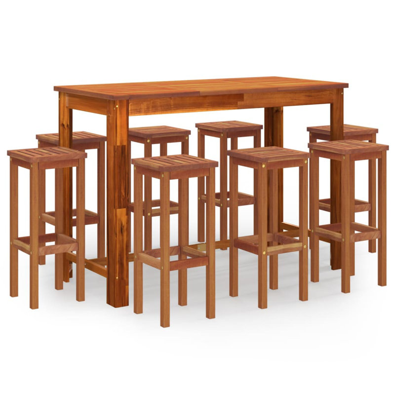 Bar Set Wood Frame Material, Brown