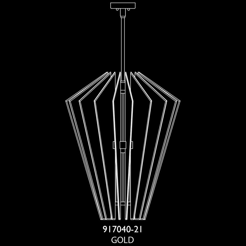 Luminaire suspendu géométrique à DEL 3 lumières Newton, Doré