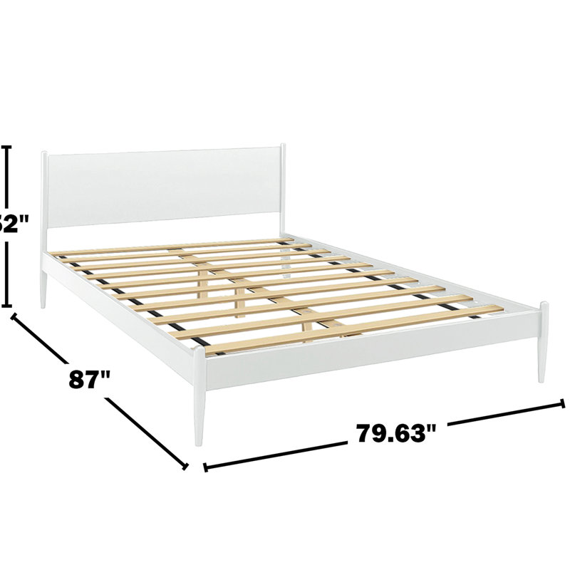 Lit plateforme en bois avec finition Mid-Century Eastern King