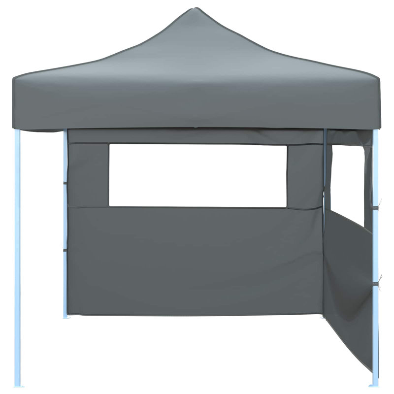 Vidaxl Foldable Tent Canopy Patio Pavilion Gazebo Pop Up Tent Marquee Canopy, 315cm H x 291cm W x 291cm D, Blue, Anthracite