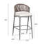 Ensemble de 2 tabourets de bar d'extérieur à structure en métal à hauteur d'assise 30,25 "avec dossier en PE en rotin