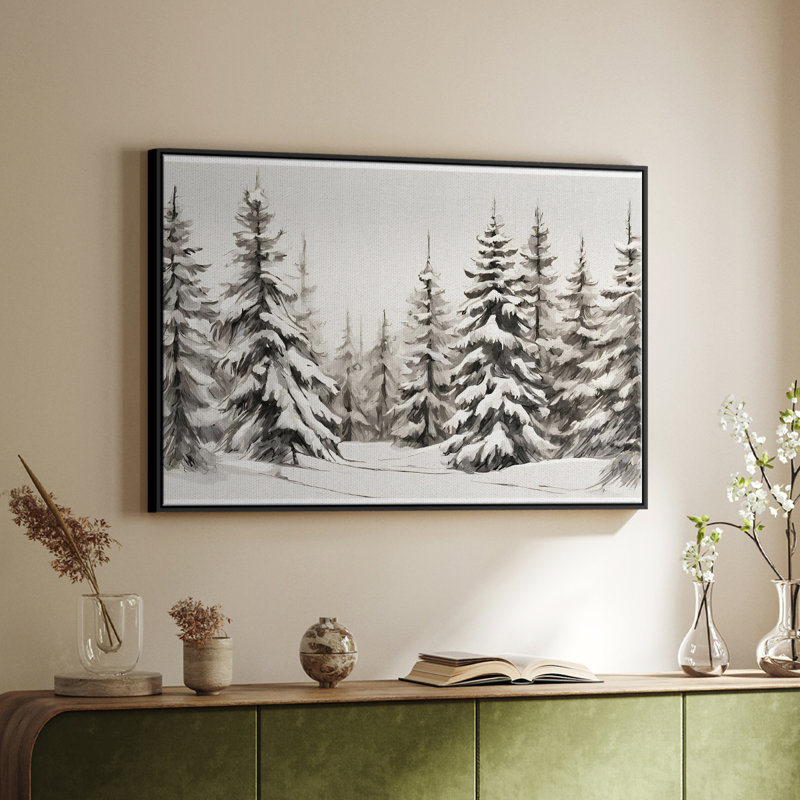 Paysage rétro - CXCII, H 25 po x l 37 po x P 2 po, Toile encadrée noire