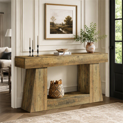 63" Console Table, Wooden Sofa Table Hallway Table