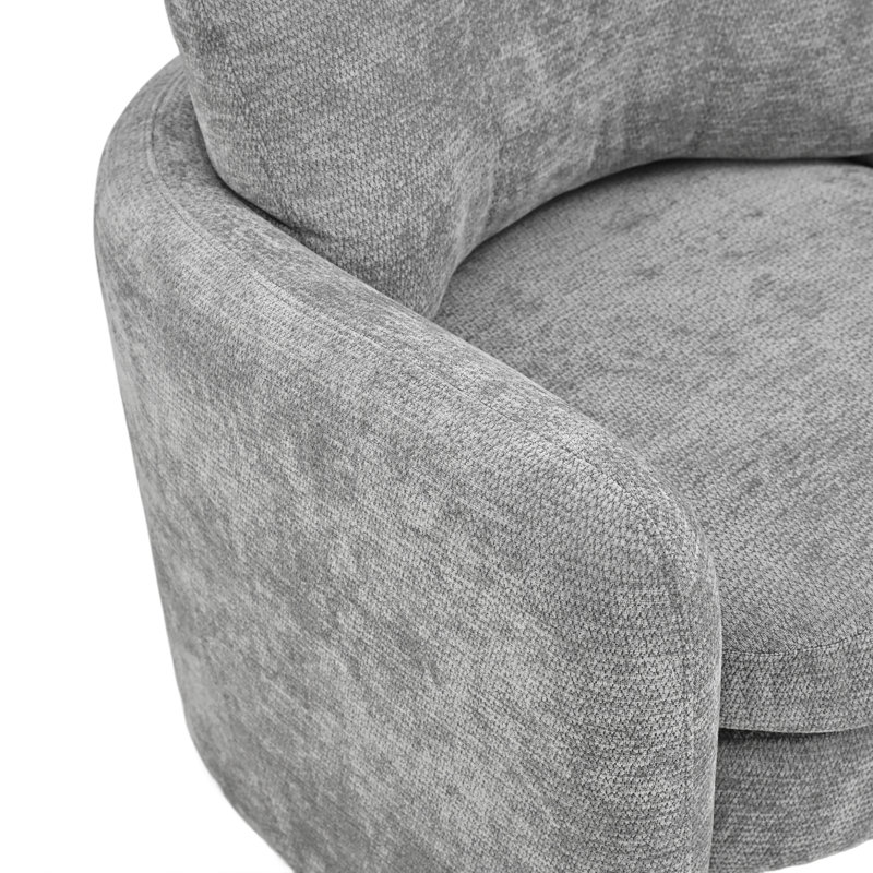 Fauteuils d'appoint modernes en chenille de 34,1 po de large (ensemble de 2), Gris chenille