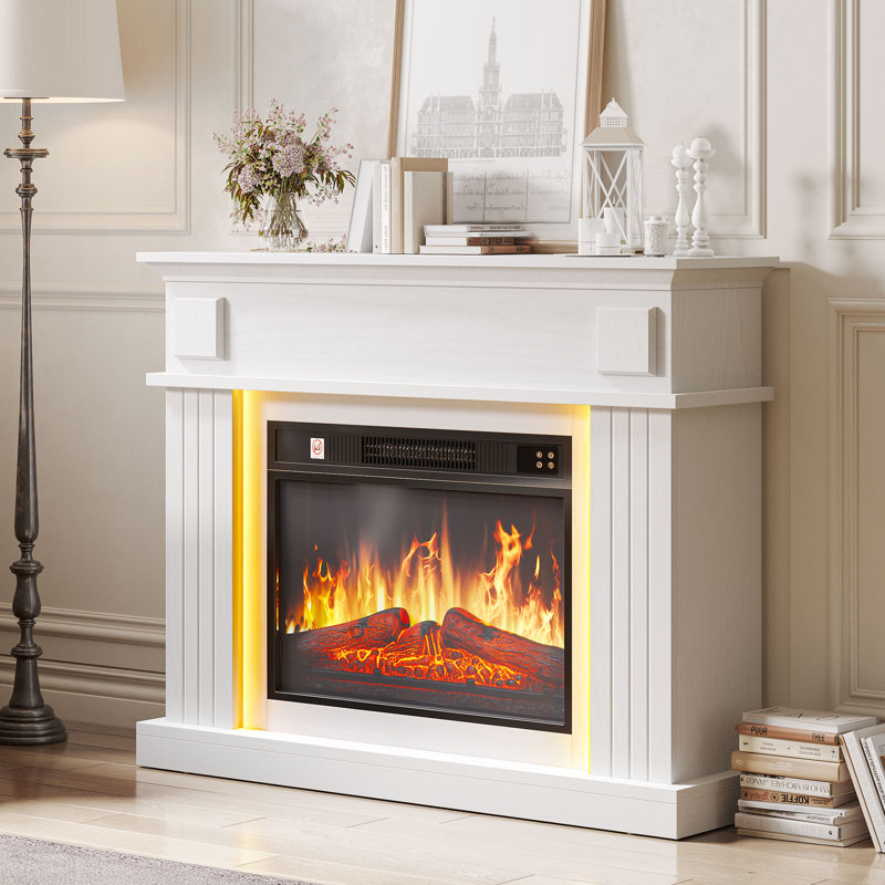 Metro Lane 100cm W Electric Fireplace with 6800 BTU, White