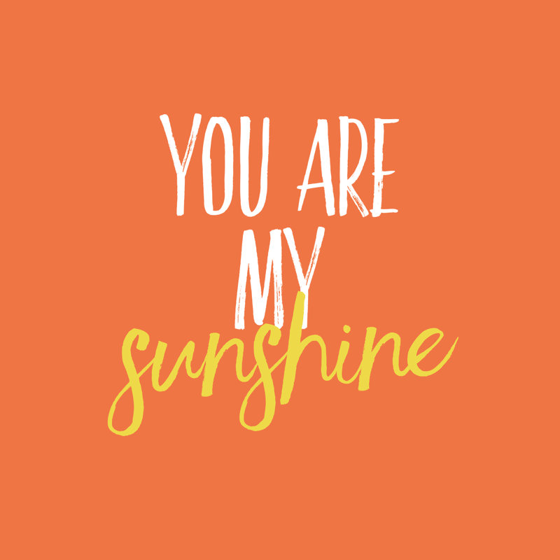 You Are My Sunshine Orange - Wrapped Canvas Print, 30cm H x 30cm W x 3.8cm D