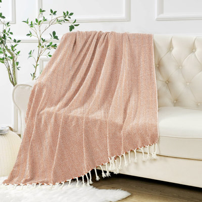 Chevron Knitted Throw Blanket