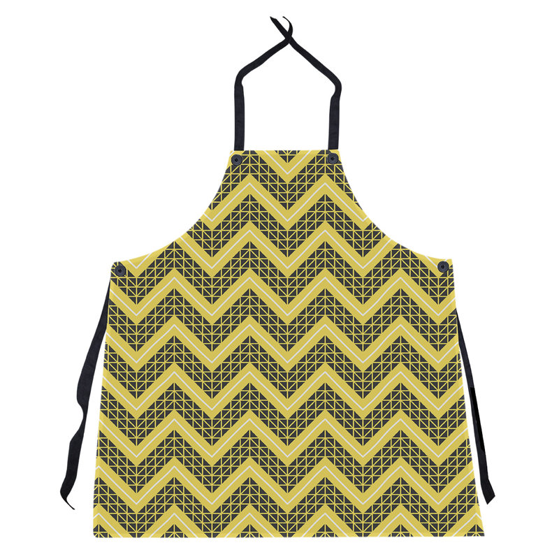 Tablier à chevrons à la main classic Stephenie, Jaune foncé / noir