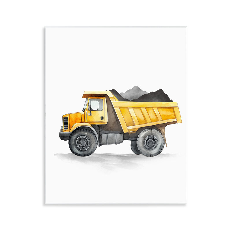 Camion à benne basculante jaune, travail par Christine Simpson