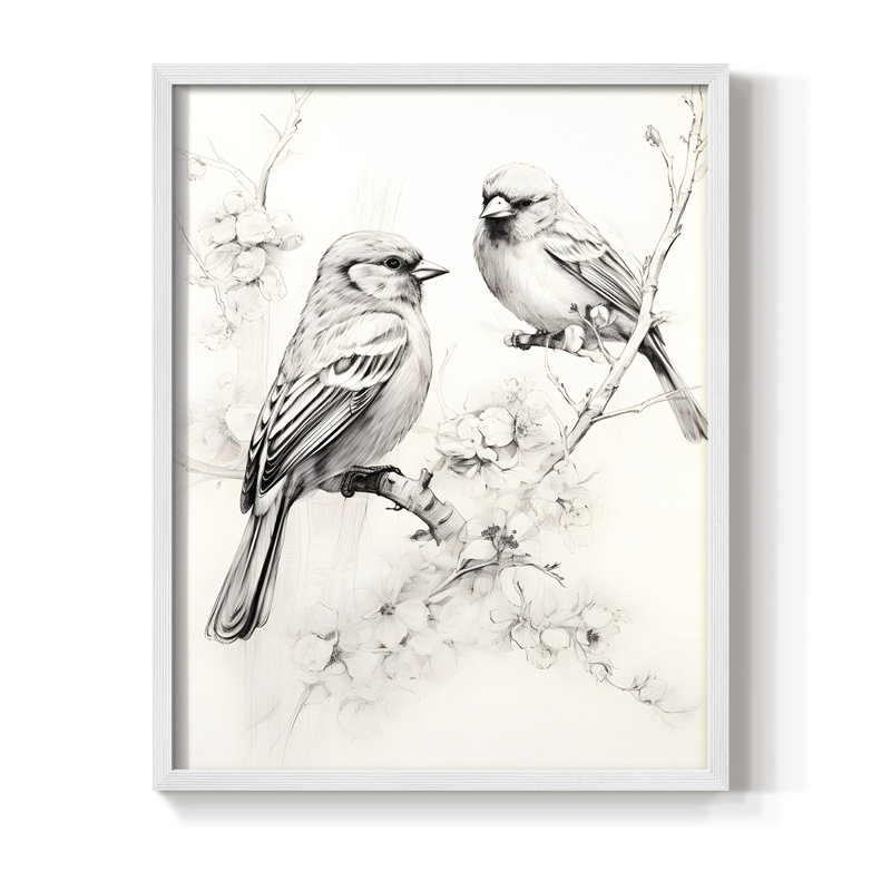 Reproduction encadrée vintage en bois massif L III, H 11 po x l 9 po, Blanc