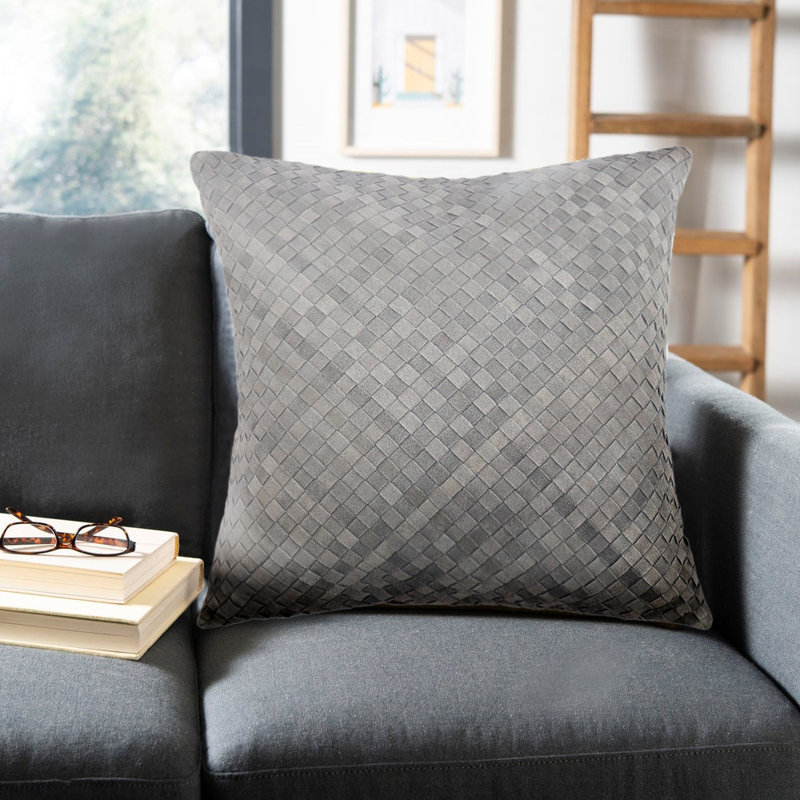 Checkered Throw Pillow, Brown
