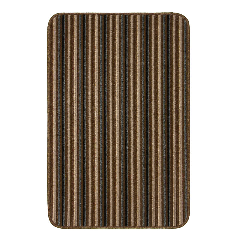Navin Striped Kitchen Mat, Chocolate, Rectangle 100 x 150cm