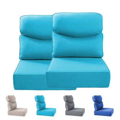 Outdoor Deep Seat Chair Cushions, 6In Thick Patio Furniture Replacement Cushions For Wicker Rattan, Water Resistant Sofa Cushions