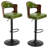 Modern Swivel Bar Stools Set Of 2, Wooden Upholstered Pu Leather Barstools With Back & Footrest, Counter Height Bar Chairs For Kitchen Island-1126708839