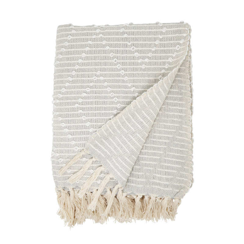 Sevan Collection Hand Woven Throw Blanket, Gray