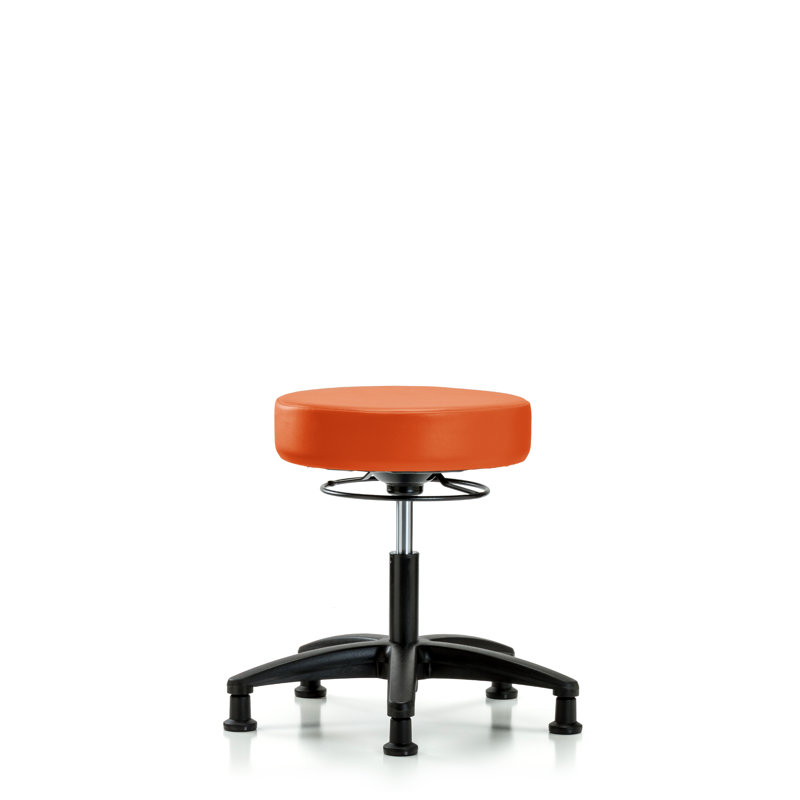 Tabouret de laboratoire réglable en hauteur Anissa, Patins, Orange