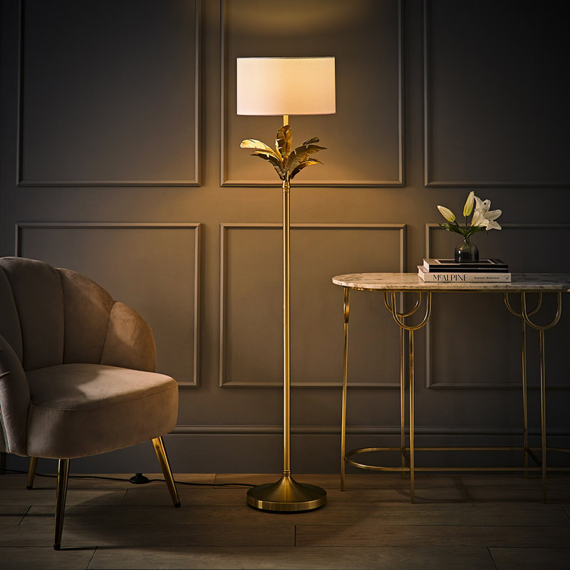 Waynesfield 157.5cm Polished Traditional Floor Lamp, White, No