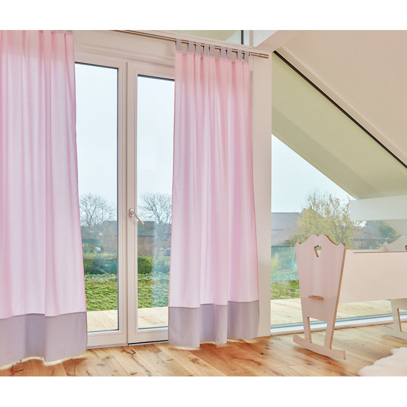 Weiße Punkte Cotton Room Darkening Curtain Pair, Pink/Grey