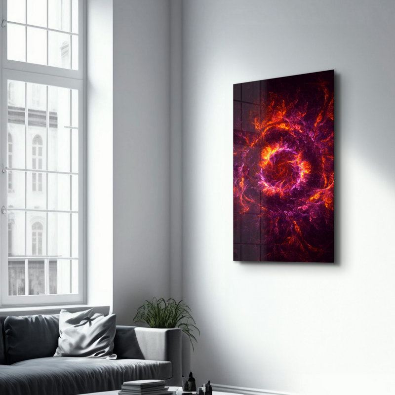 Élégante peinture murale en verre trempé de 13,8 po x 21,7 po | 100% verre trempé, épaisseur: 0,16 pouce | Imprimé UV pour des couleurs éclatantes | Parfait pour la décoration intérieure, le salon et les espaces de bureau