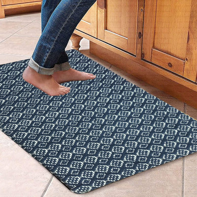 Cotton Woven Kitchen Standing Mat 18"X30" | Cushioned Anti-Fatigue Rug | Anti-Skid Non-Slip Floor Mat For Kitchen, Laundry & Standing Desk