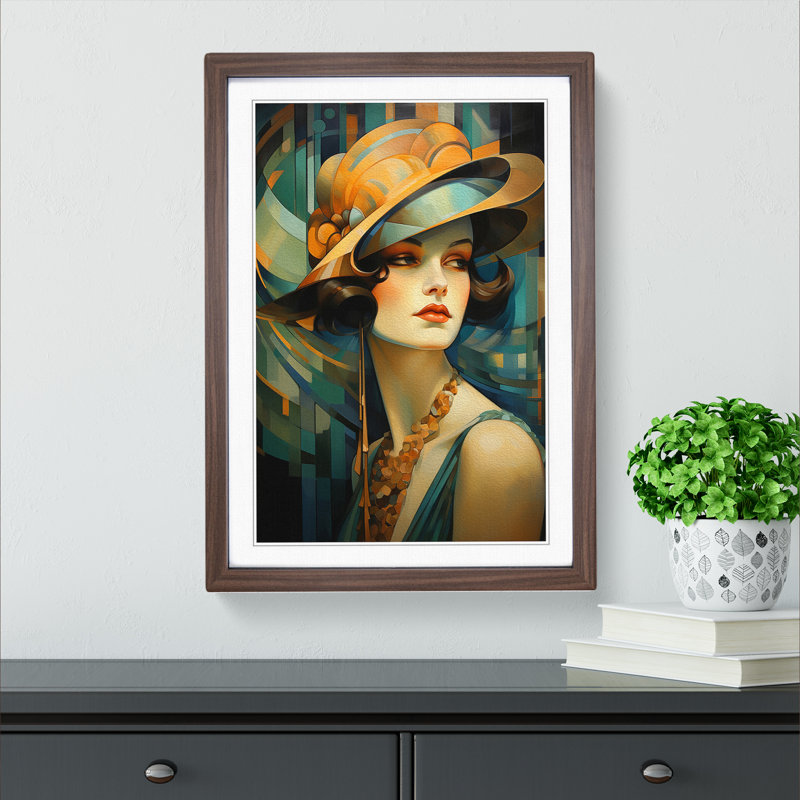 Single Picture Frame Print on Wood, 34cm H x 25cm W, Walnut Framed