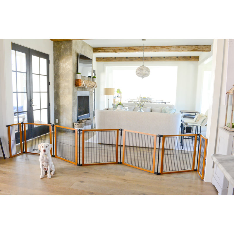 Diaz Free Standing Pet Gate With Door