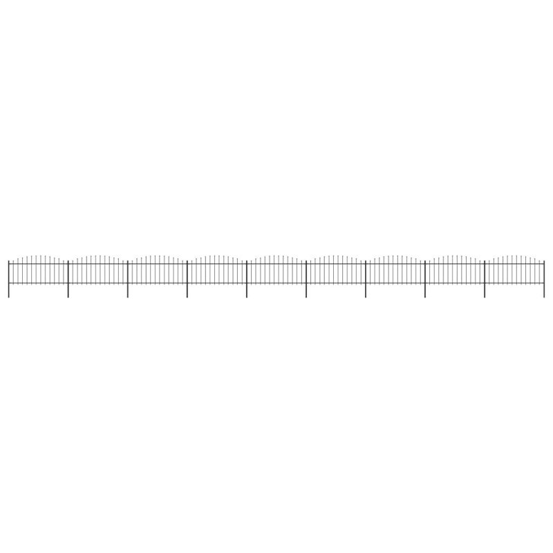 Aamna Black Metal Yard/Privacy Fence, 75cm H x 1530cm W x 1cm D