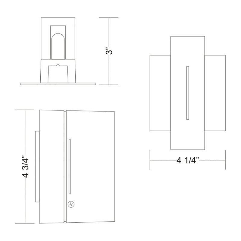 Bloc Vertical 1-Light Flush Mount