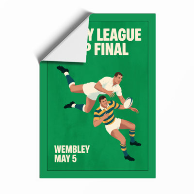 Rugby League Cup Final Vintage - Framed Print