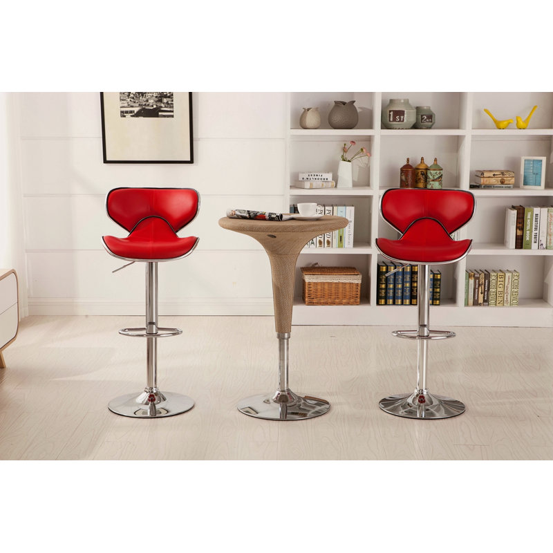 Ensemble de 2 tabourets de bar Upholstery Airlift, Rouge