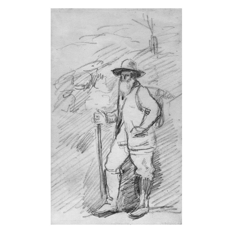 Camille Pissarro, Paul Cézanne, estampe numérique, H 28 po x l 22 po